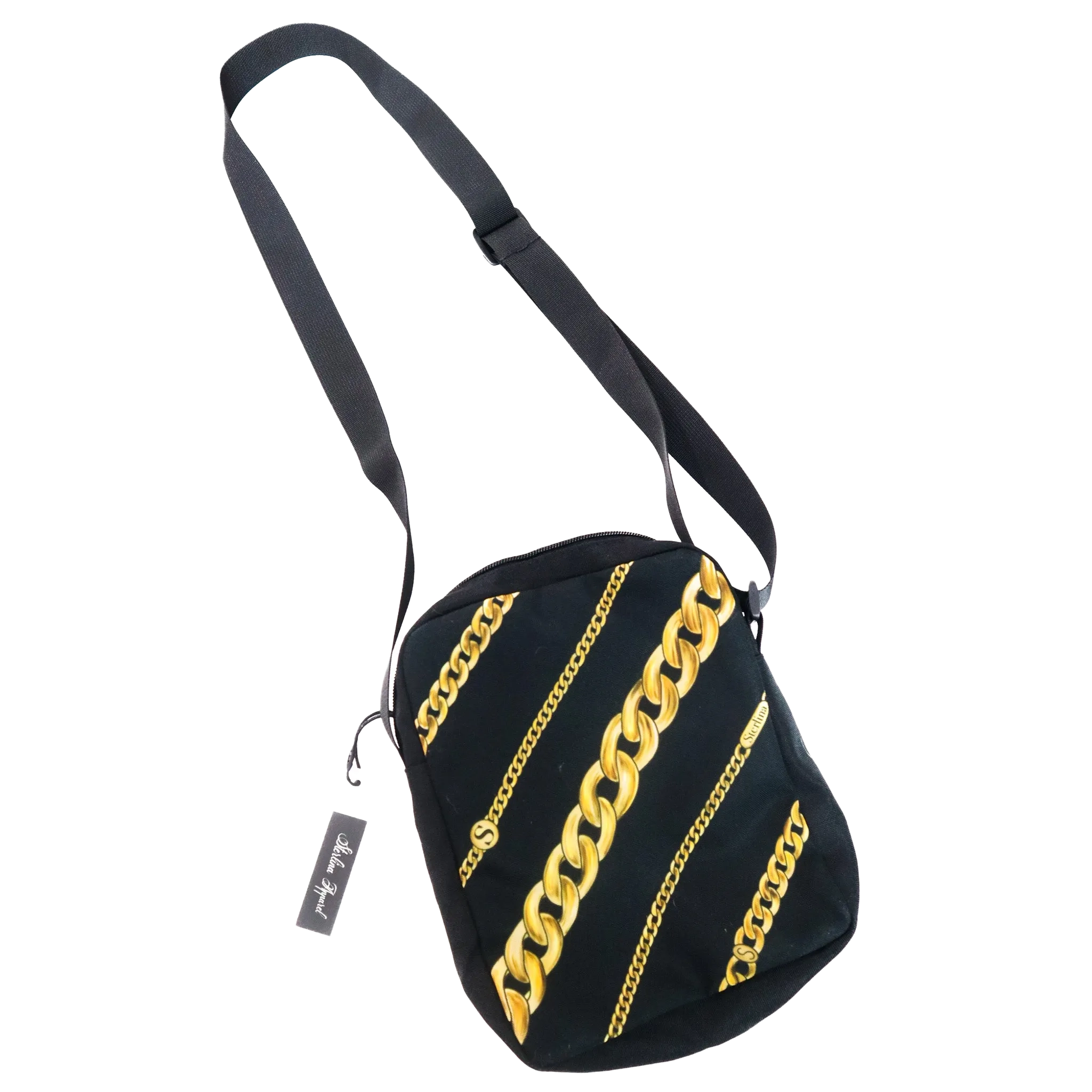 Plain Sterlina Chain Pattern Messenger Pouch