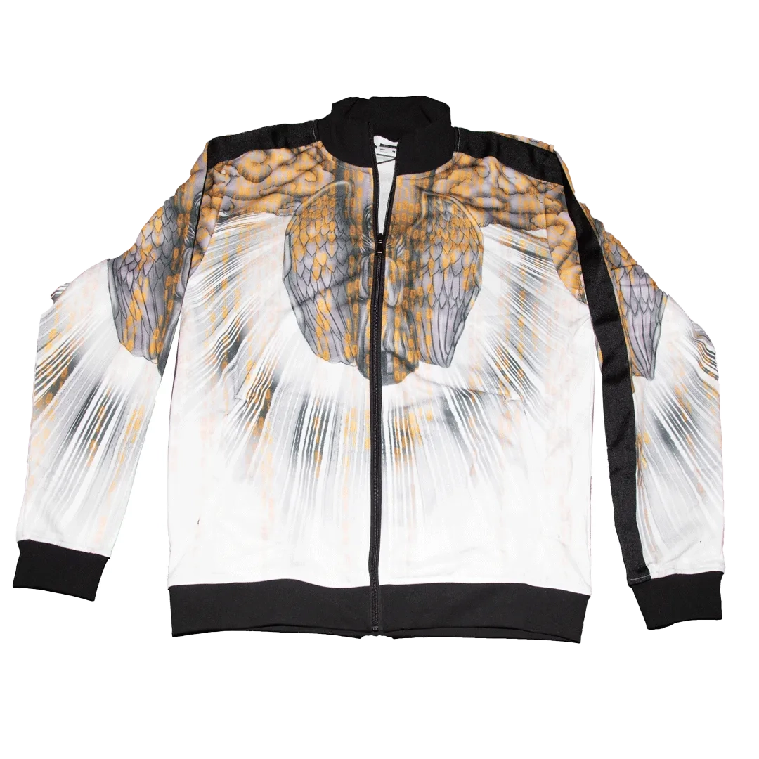 Golden Archangel Stripe-Sleeve Track Jacket