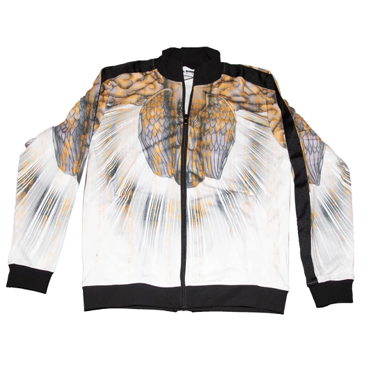 Golden Archangel Stripe-Sleeve Track Jacket