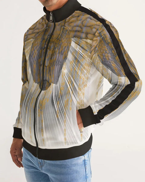 Golden Archangel Stripe-Sleeve Track Jacket