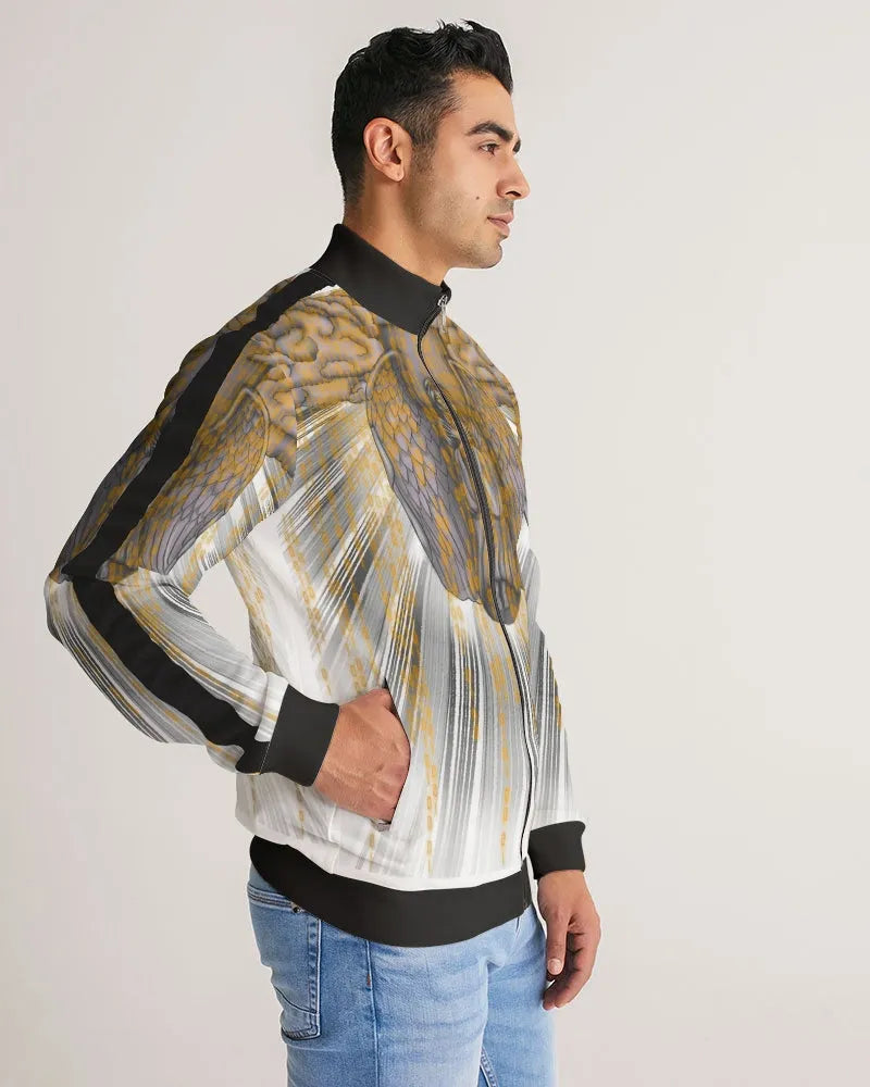 Golden Archangel Stripe-Sleeve Track Jacket