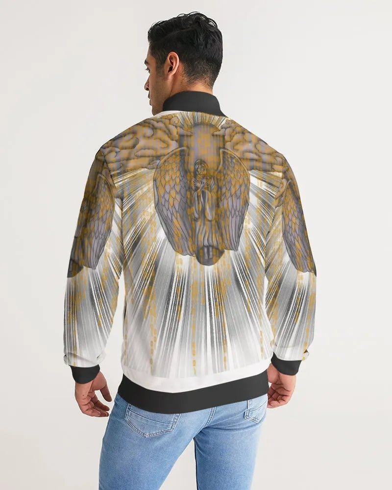 Golden Archangel Stripe-Sleeve Track Jacket