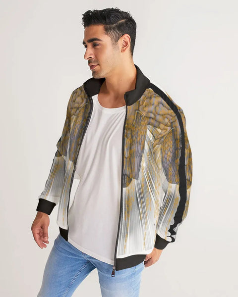 Golden Archangel Stripe-Sleeve Track Jacket