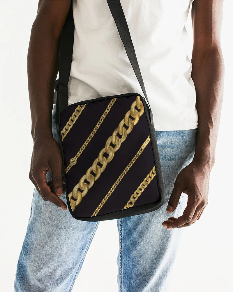 Plain Sterlina Chain Pattern Messenger Pouch