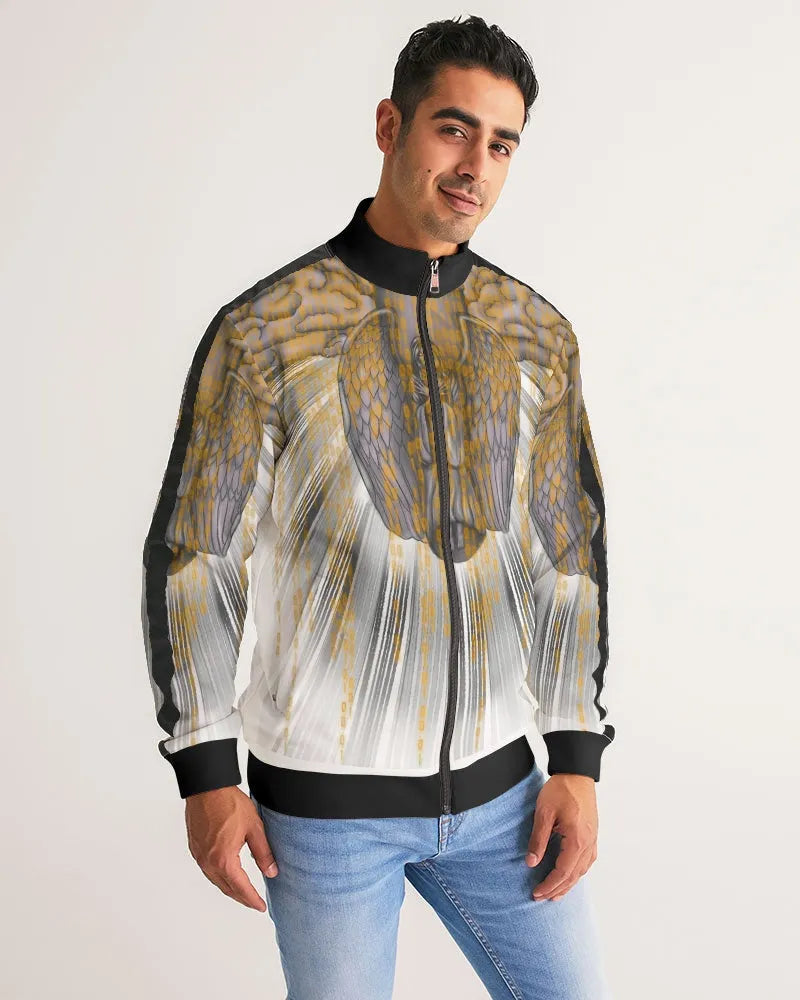 Golden Archangel Stripe-Sleeve Track Jacket