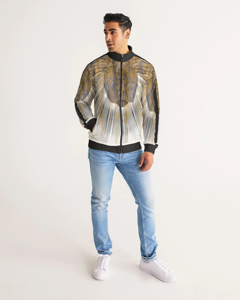 Golden Archangel Stripe-Sleeve Track Jacket