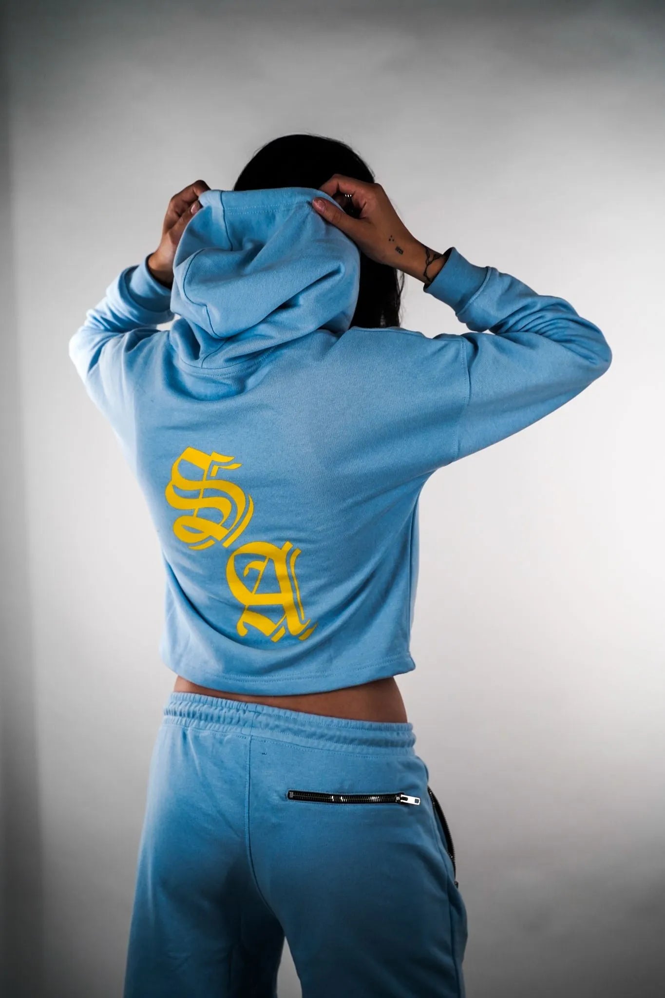 Baby Blue Cropped Hoodie