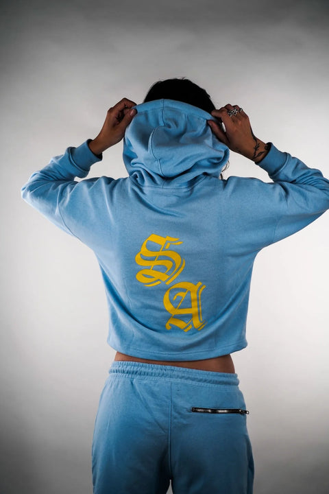 Baby Blue Cropped Hoodie